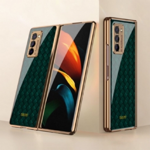 Hülle Für Samsung Galaxy Z Fold 2 Gkk Gewebtes Design Gehärtetes Glas