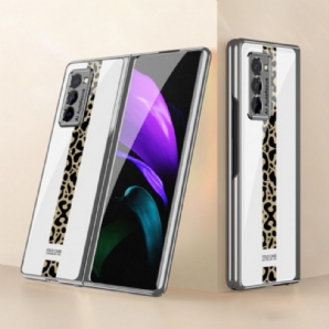 Hülle Für Samsung Galaxy Z Fold 2 Gkk Leopard Gehärtetes Glas