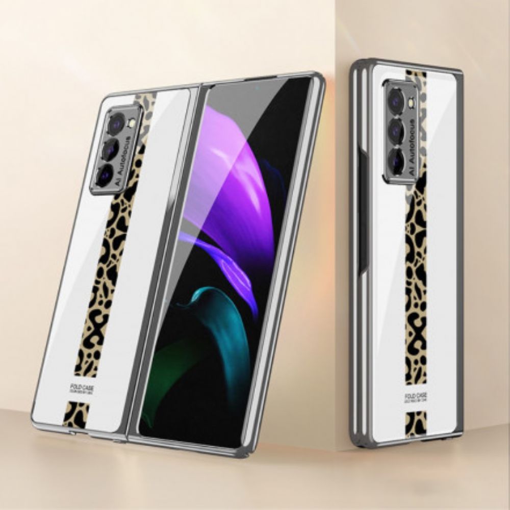 Hülle Für Samsung Galaxy Z Fold 2 Gkk Leopard Gehärtetes Glas