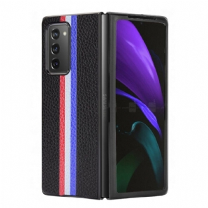 Hülle Für Samsung Galaxy Z Fold 2 Tricolor Litschi Kunstleder