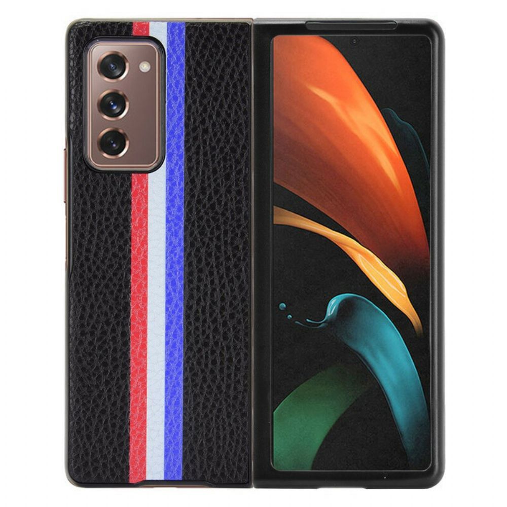 Hülle Für Samsung Galaxy Z Fold 2 Tricolor Litschi Kunstleder