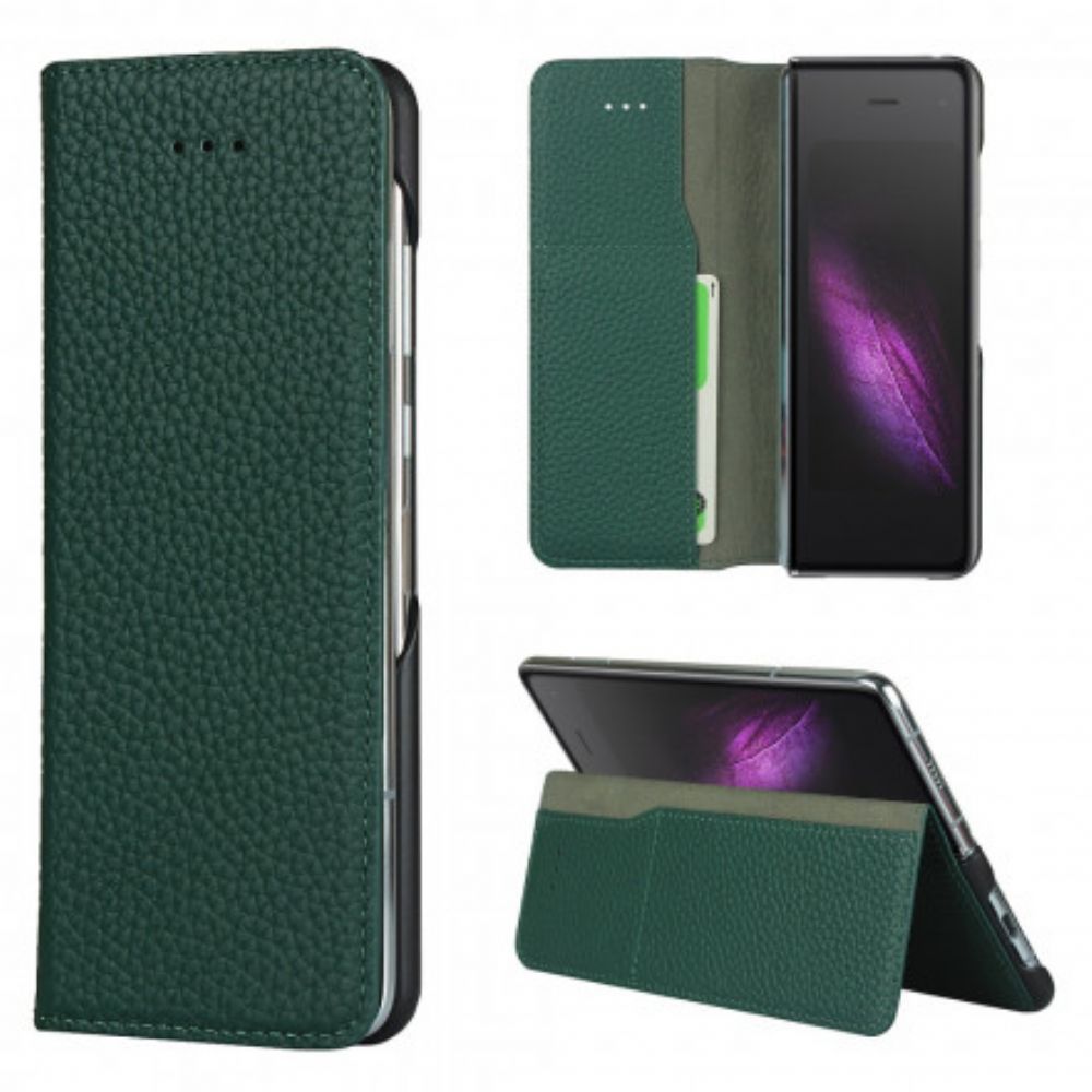 Schutzhülle Für Samsung Galaxy Z Fold 2 Flip Case Echtes Litschi-leder