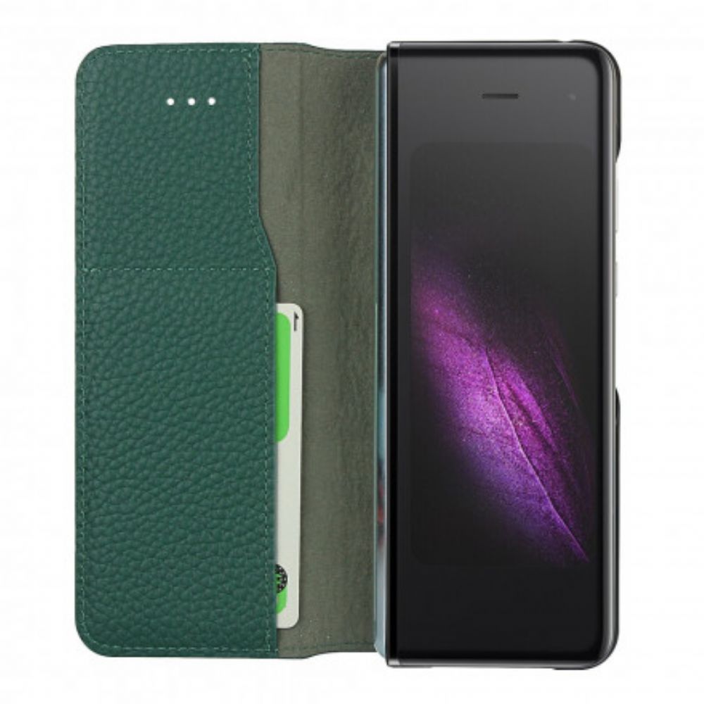 Schutzhülle Für Samsung Galaxy Z Fold 2 Flip Case Echtes Litschi-leder