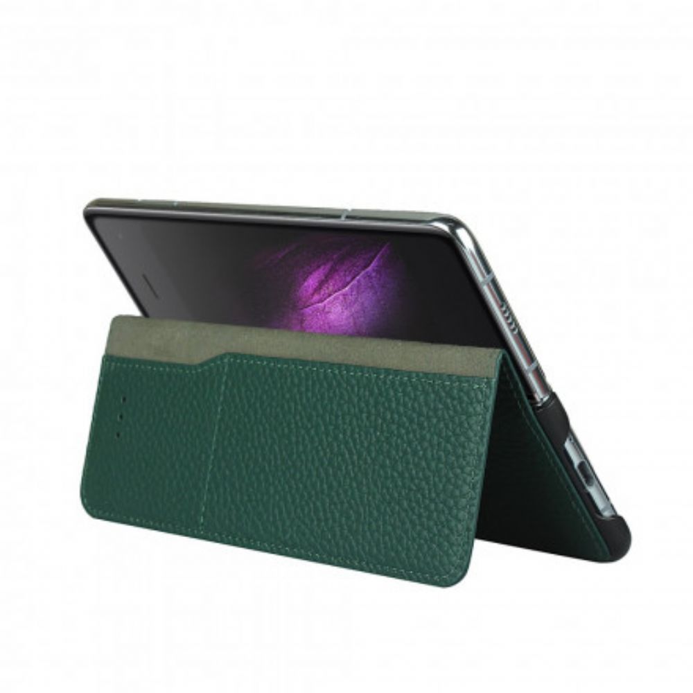 Schutzhülle Für Samsung Galaxy Z Fold 2 Flip Case Echtes Litschi-leder