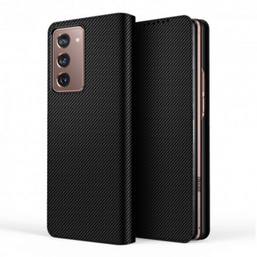 Schutzhülle Für Samsung Galaxy Z Fold 2 Flip Case Schwarzes Echtleder