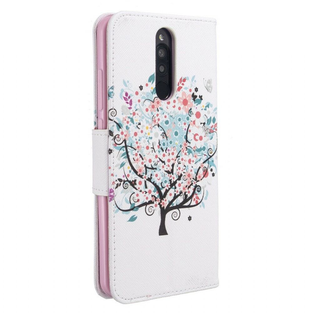 Flip Case Für Xiaomi Redmi 8 Blumiger Baum