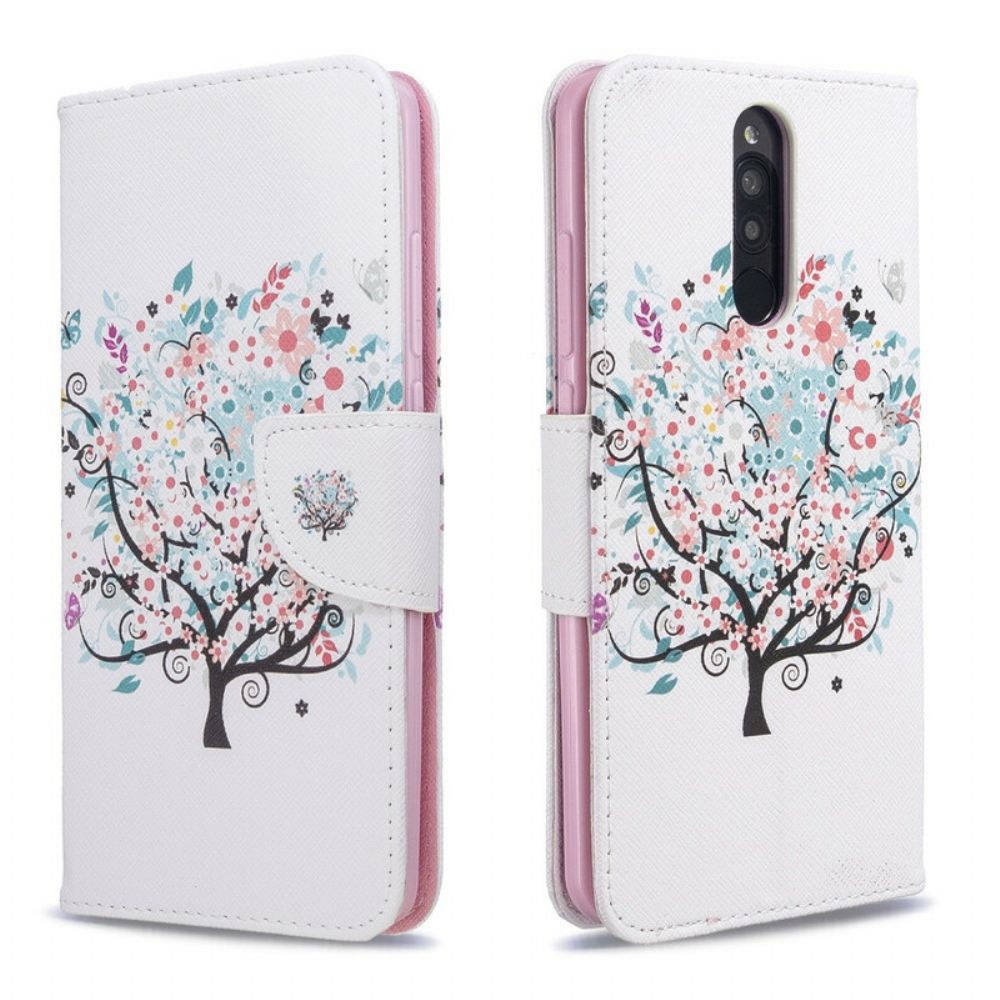 Flip Case Für Xiaomi Redmi 8 Blumiger Baum