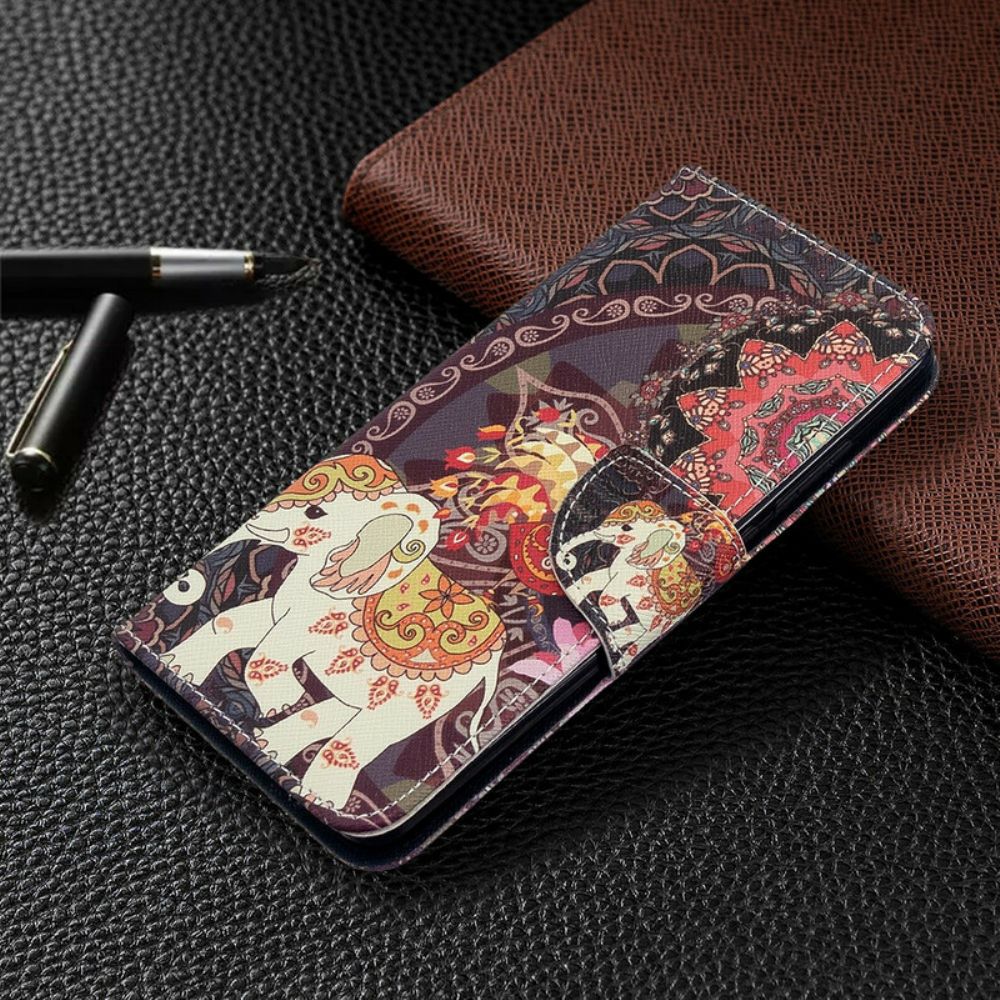 Flip Case Für Xiaomi Redmi 8 Indische Elefanten