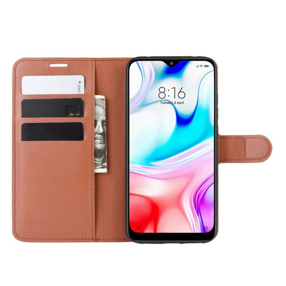 Flip Case Für Xiaomi Redmi 8 Klassisches Kunstleder