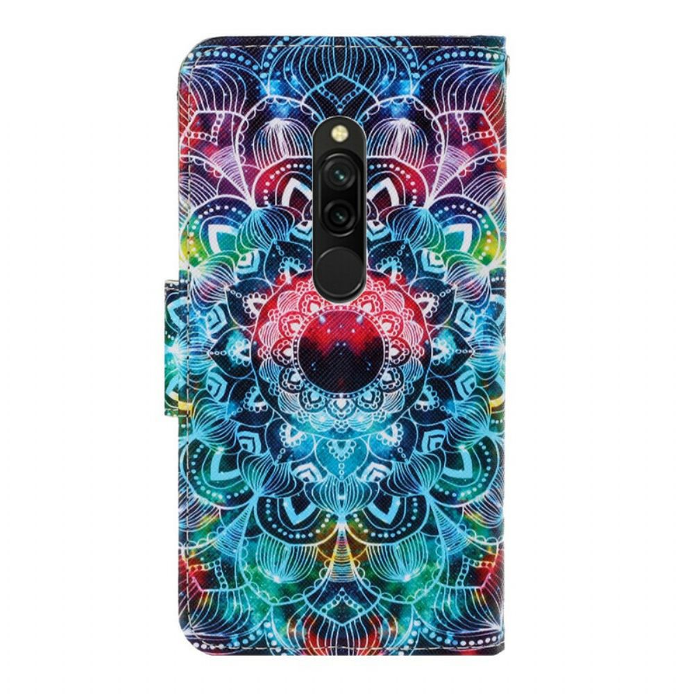 Flip Case Für Xiaomi Redmi 8 Mit Kordel Auffälliges Riemchen-mandala