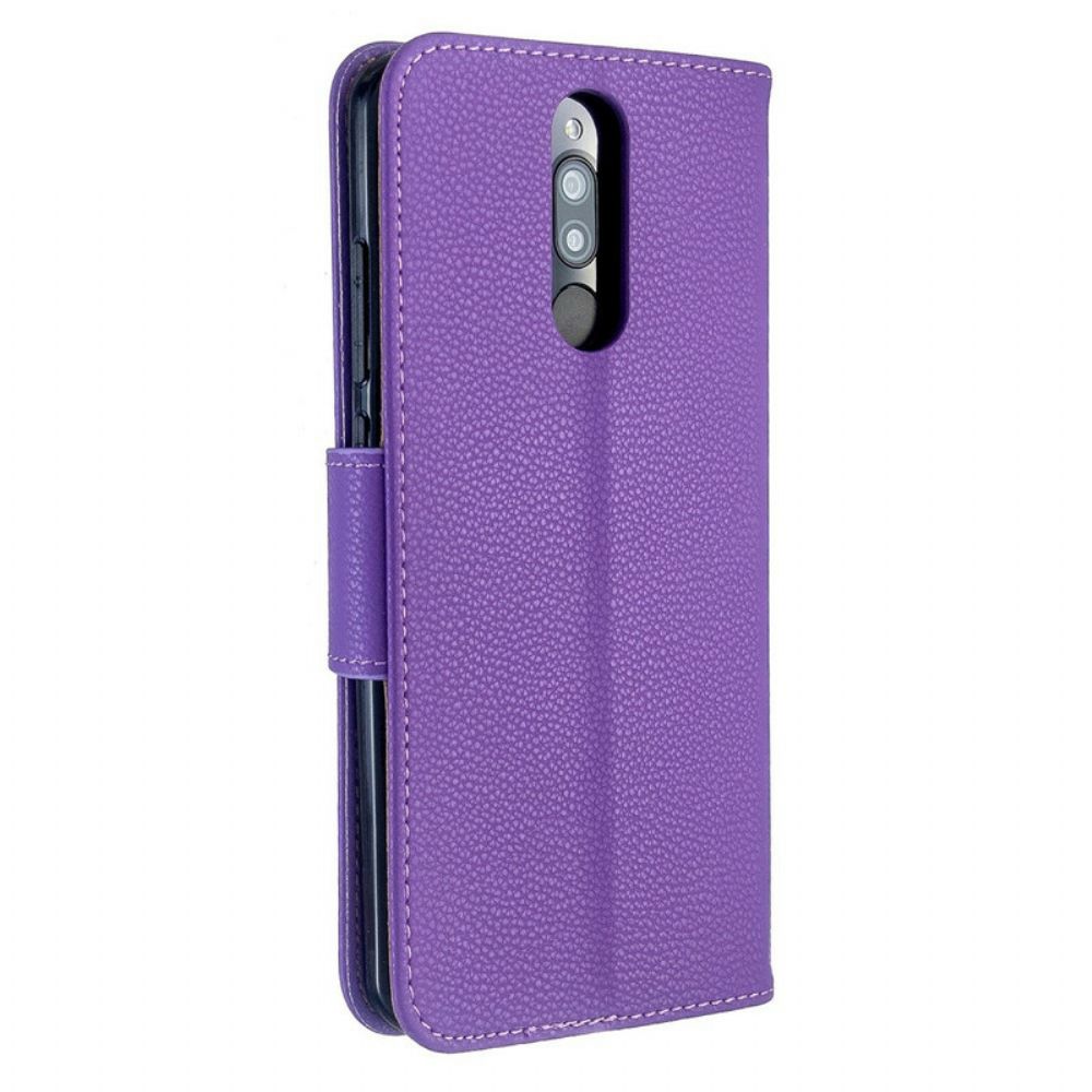 Flip Case Für Xiaomi Redmi 8 Mit Kordel Buntes Armband Mit Litschi-ledereffekt