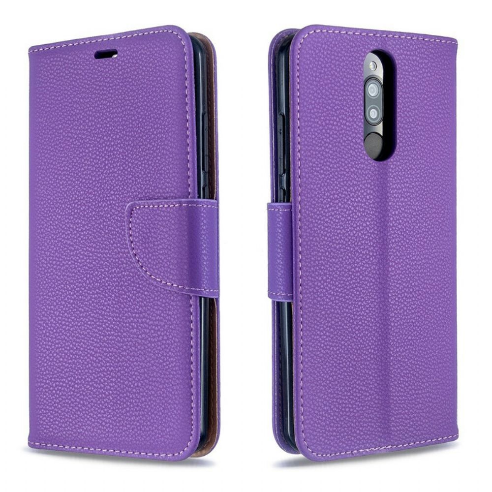 Flip Case Für Xiaomi Redmi 8 Mit Kordel Buntes Armband Mit Litschi-ledereffekt