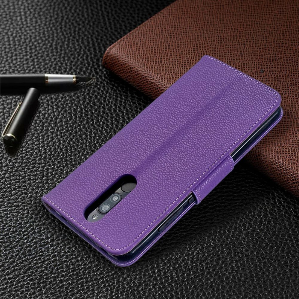 Flip Case Für Xiaomi Redmi 8 Mit Kordel Buntes Armband Mit Litschi-ledereffekt