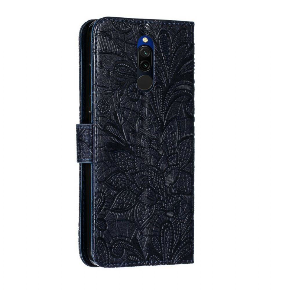 Flip Case Für Xiaomi Redmi 8 Mit Kordel Stammes-riemenblumen