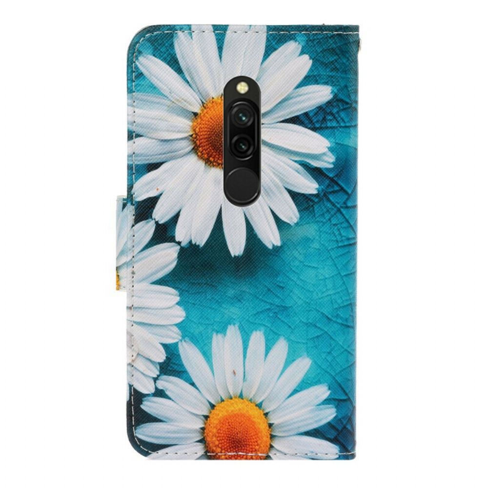 Flip Case Für Xiaomi Redmi 8 Mit Kordel Tanga-gänseblümchen