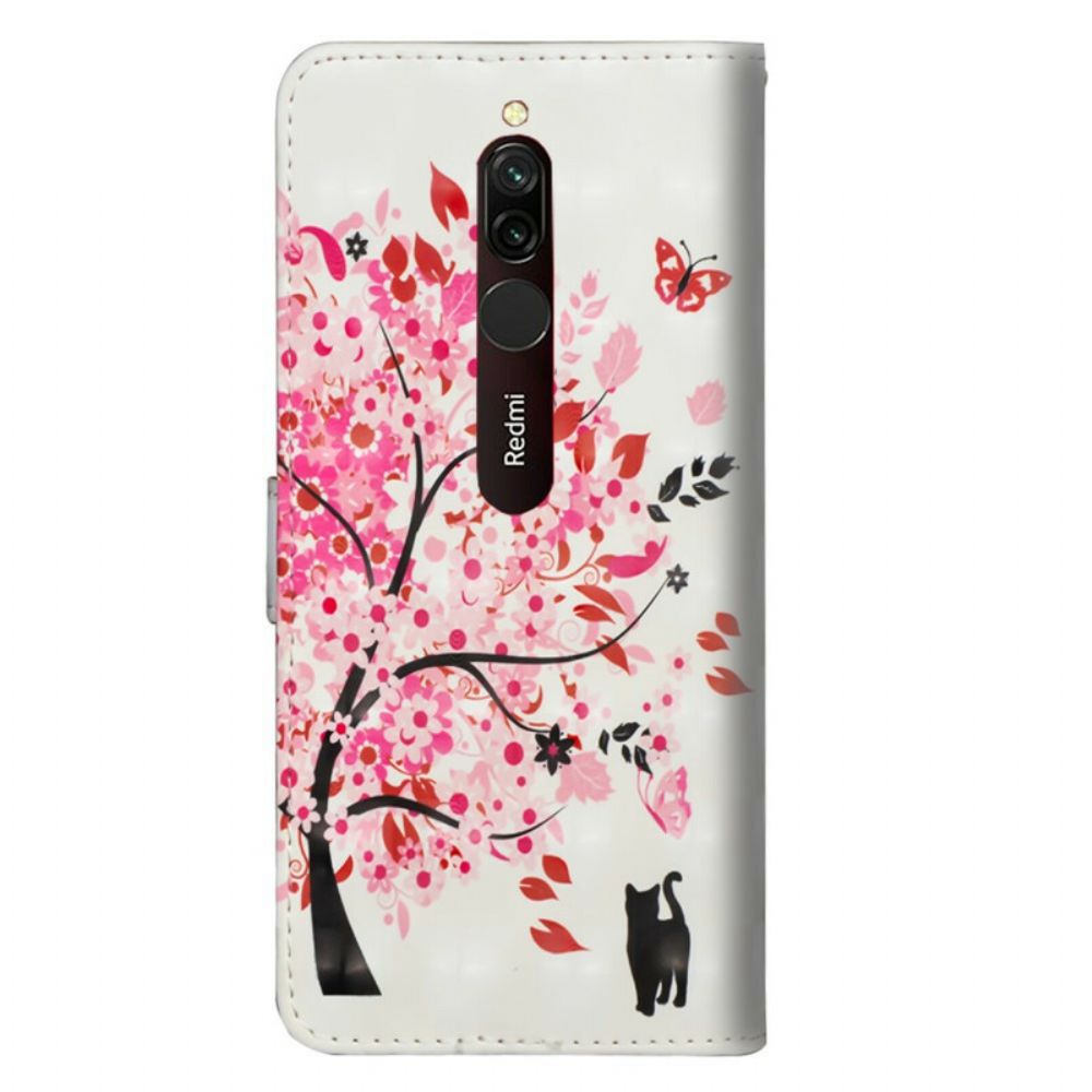 Flip Case Für Xiaomi Redmi 8 Rosa Baum