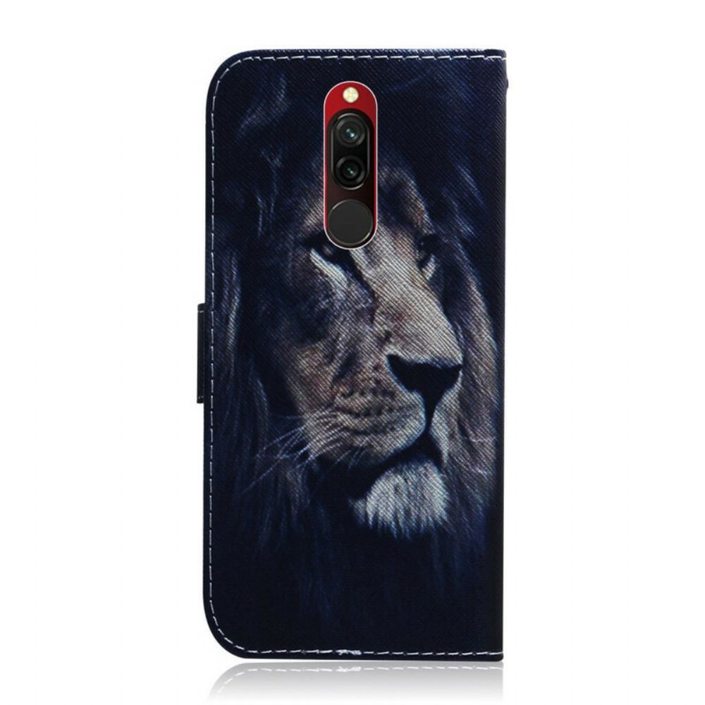 Flip Case Für Xiaomi Redmi 8 Träumender Löwe