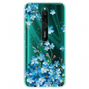 Hülle Für Xiaomi Redmi 8 Blauer Blumenstrauß