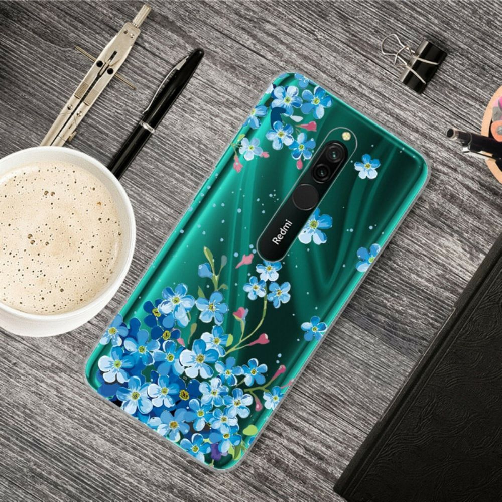 Hülle Für Xiaomi Redmi 8 Blauer Blumenstrauß