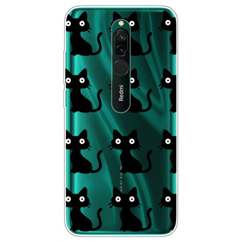 Hülle Für Xiaomi Redmi 8 Mehrere Schwarze Katzen