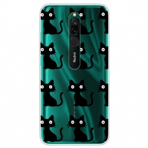 Hülle Für Xiaomi Redmi 8 Mehrere Schwarze Katzen