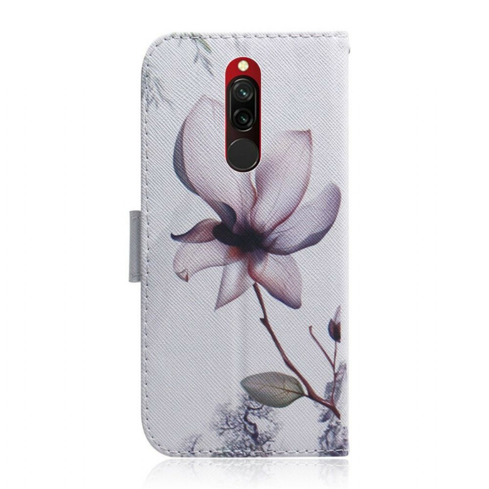 Lederhüllen Für Xiaomi Redmi 8 Alte Rosenblüte