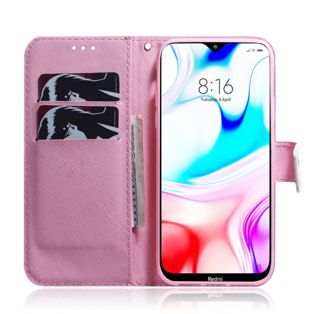 Lederhüllen Für Xiaomi Redmi 8 Alte Rosenblüte