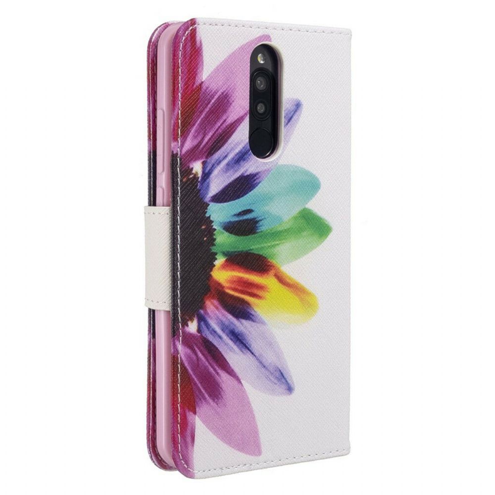 Lederhüllen Für Xiaomi Redmi 8 Aquarell Blume