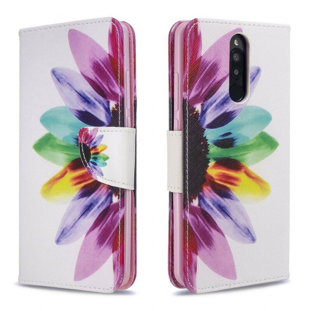 Lederhüllen Für Xiaomi Redmi 8 Aquarell Blume