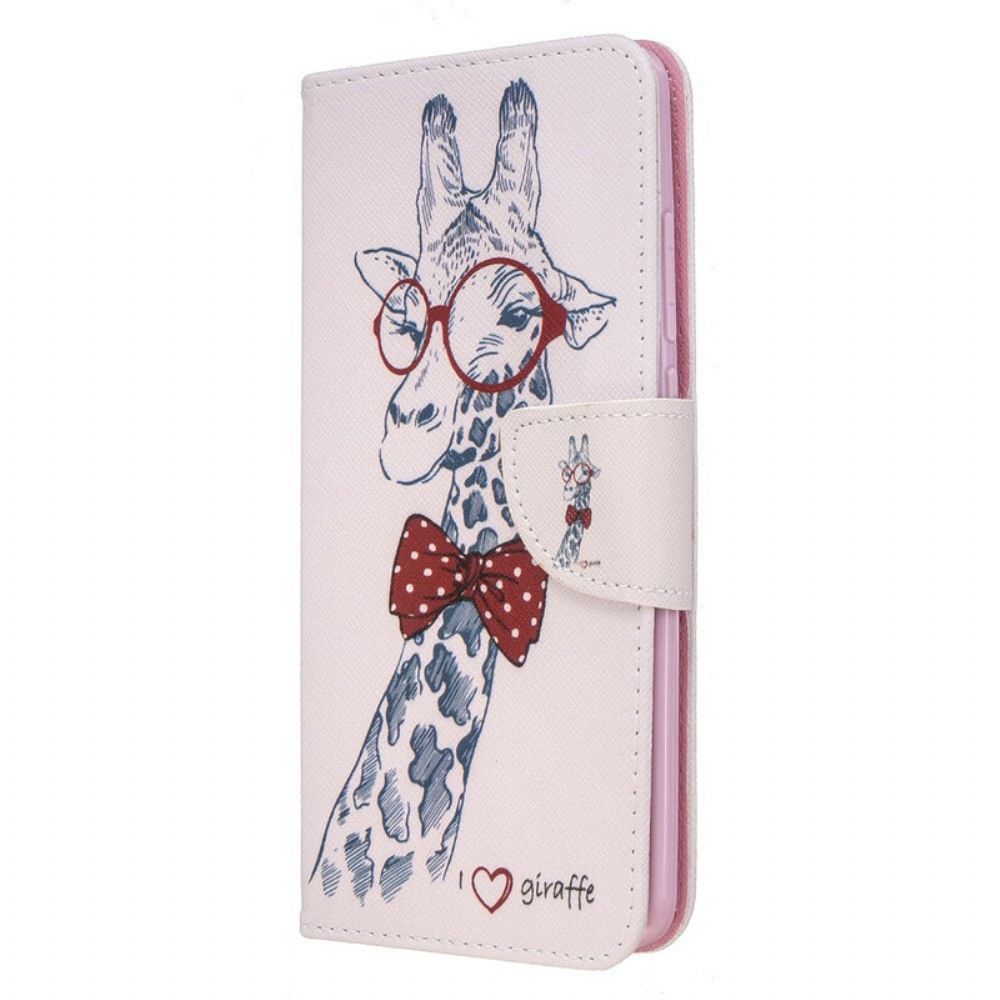 Lederhüllen Für Xiaomi Redmi 8 Nerdige Giraffe