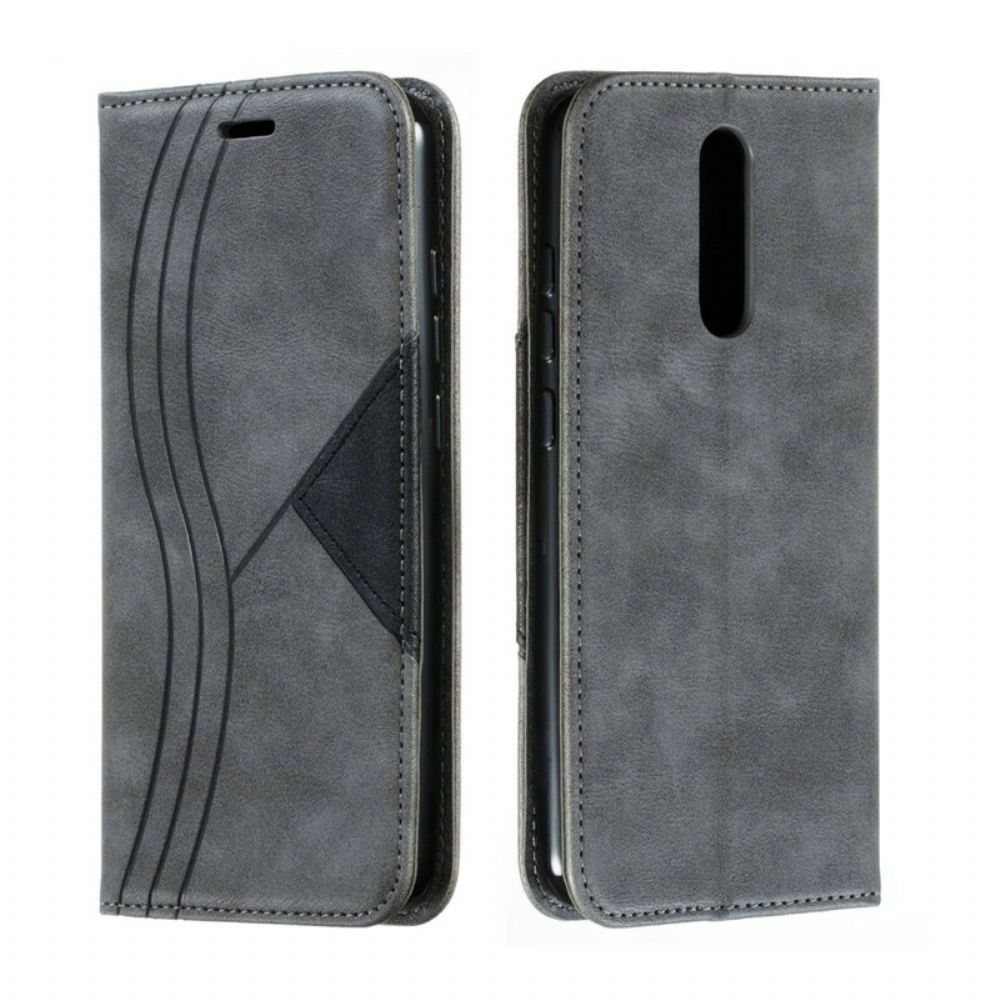 Schutzhülle Für Xiaomi Redmi 8 Flip Case Wellenleder-stil