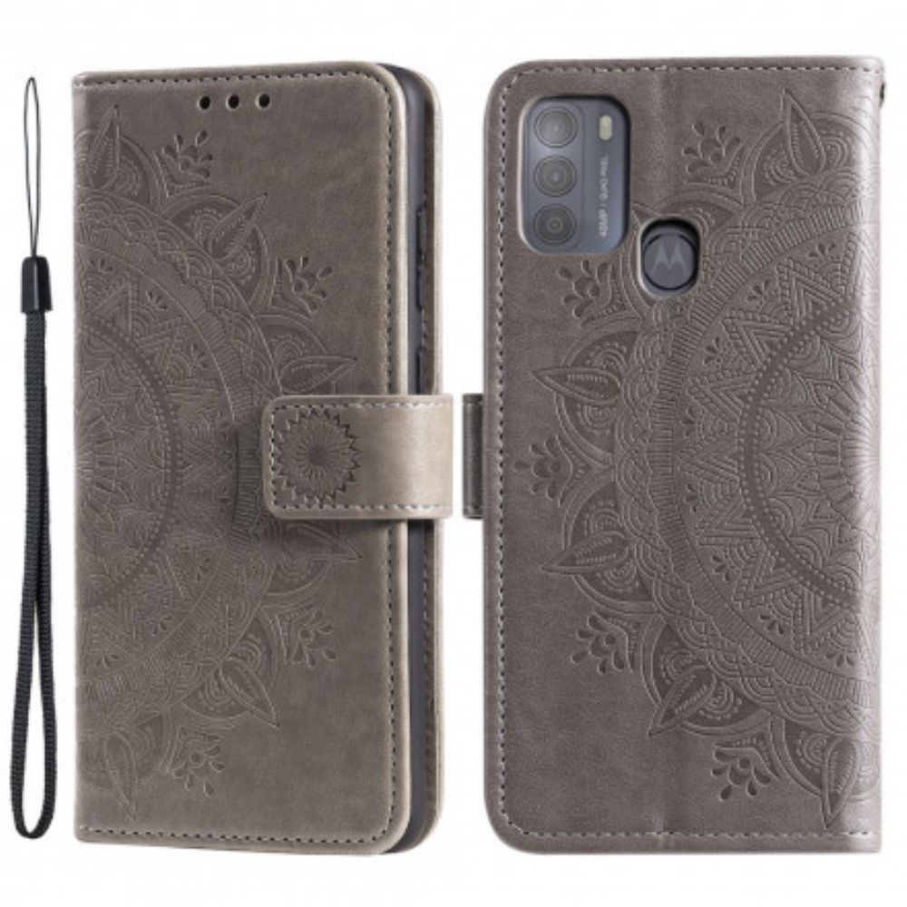 Flip Case Für Moto G50 Sonnen-mandala