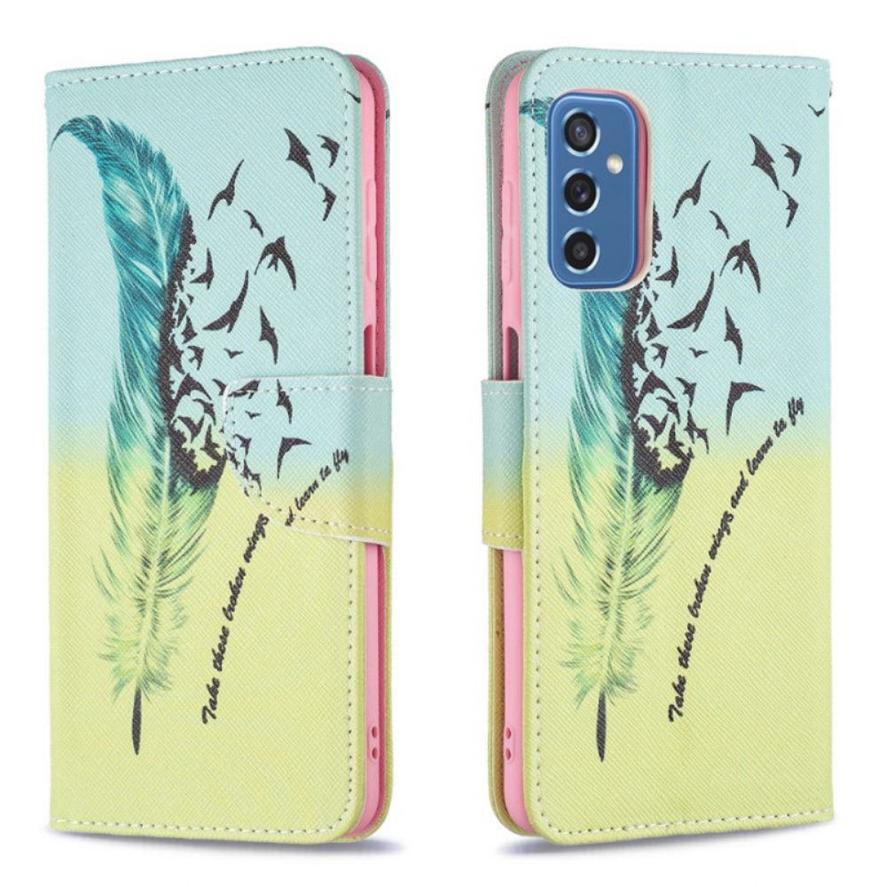 Flip Case Für Samsung Galaxy M52 5G Feder