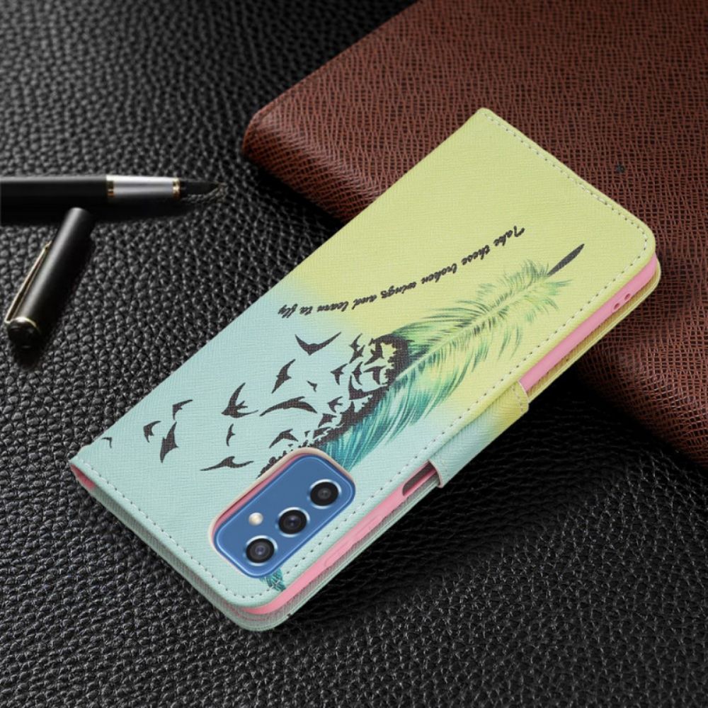 Flip Case Für Samsung Galaxy M52 5G Feder