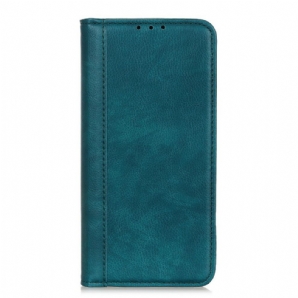 Flip Case Für Samsung Galaxy M52 5G Geflochtenes Leder