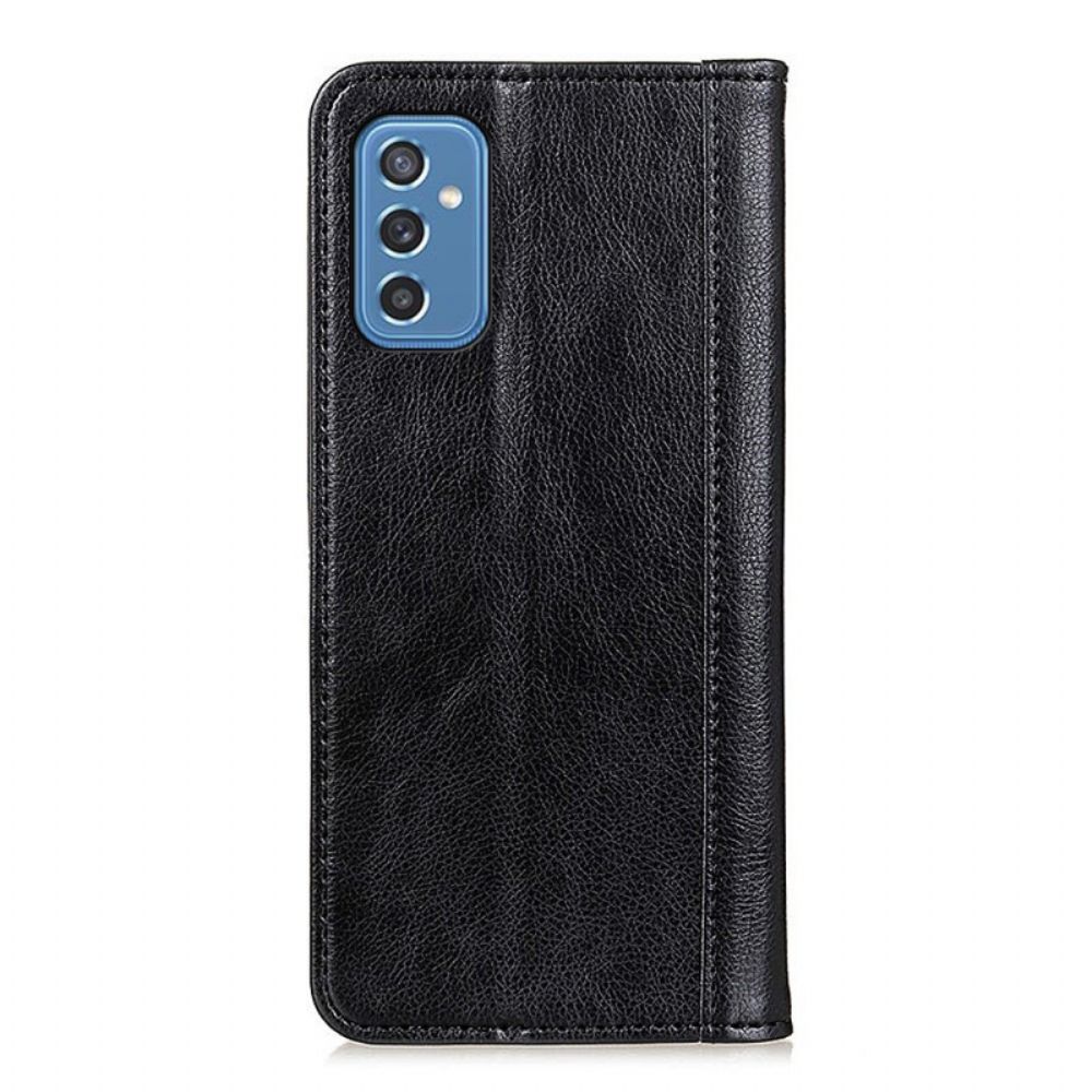 Flip Case Für Samsung Galaxy M52 5G Geflochtenes Leder