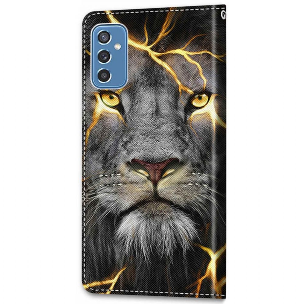 Flip Case Für Samsung Galaxy M52 5G Glow In The Dark Löwe