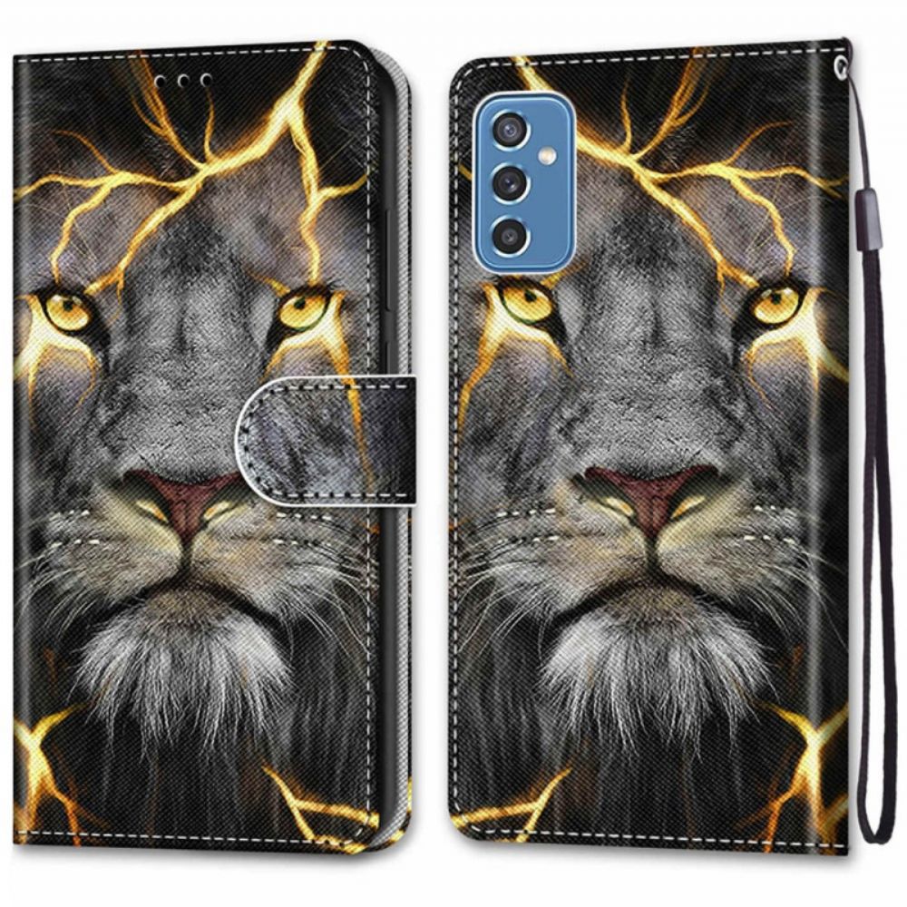 Flip Case Für Samsung Galaxy M52 5G Glow In The Dark Löwe