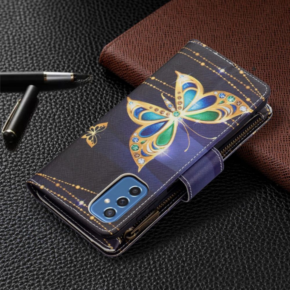 Flip Case Für Samsung Galaxy M52 5G Im Dunkeln Leuchtender Schmetterling