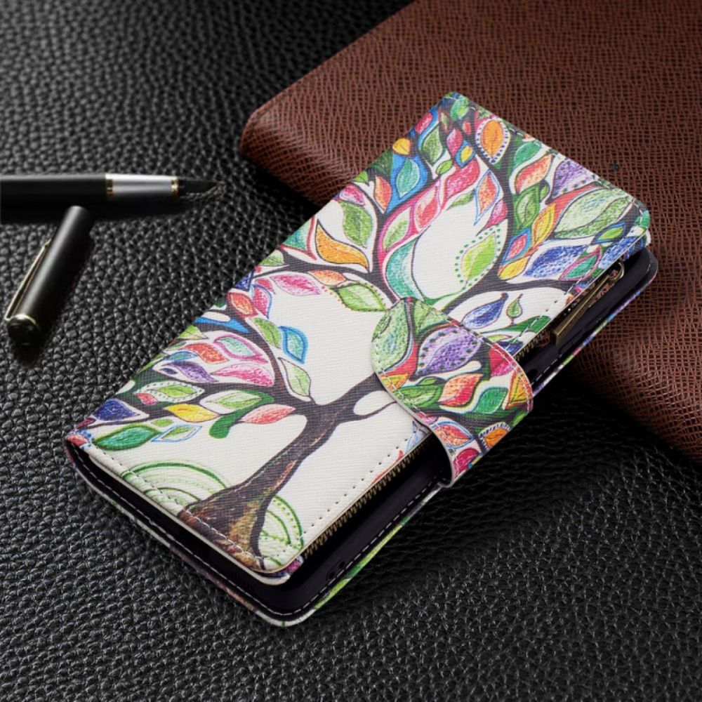 Flip Case Für Samsung Galaxy M52 5G Mehrfarbiger Baum