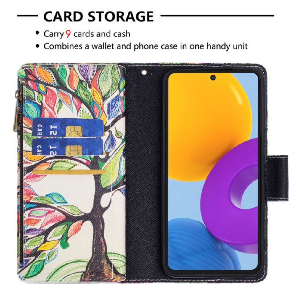 Flip Case Für Samsung Galaxy M52 5G Mehrfarbiger Baum