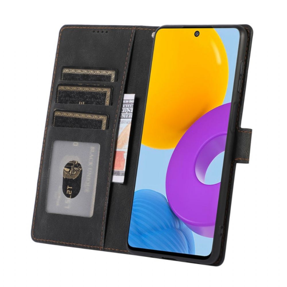 Flip Case Für Samsung Galaxy M52 5G Mit Kordel Satinlederarmband