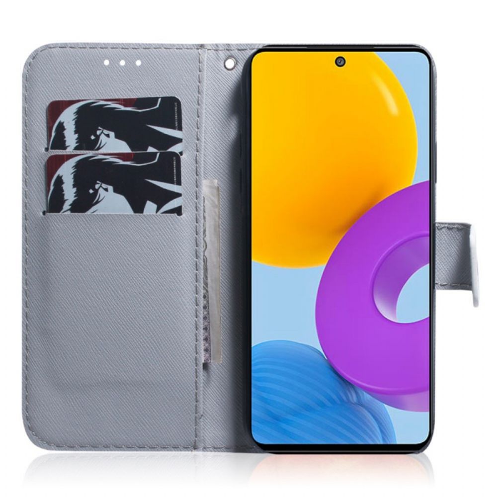 Flip Case Für Samsung Galaxy M52 5G Mitternachts Maiglöckchen