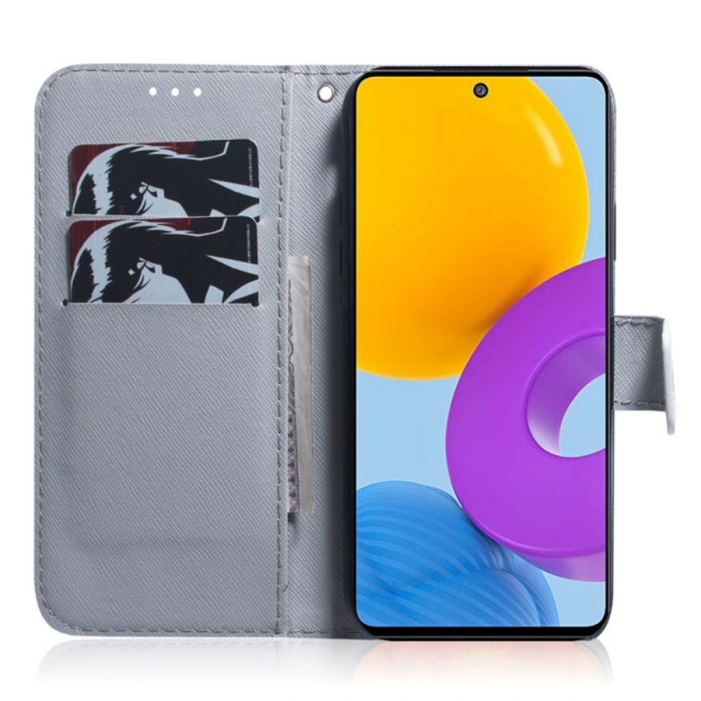 Flip Case Für Samsung Galaxy M52 5G Mitternachtslöwe