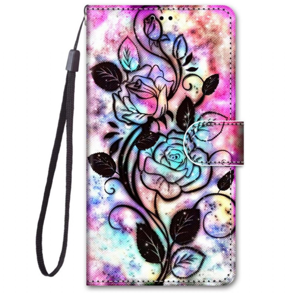 Flip Case Für Samsung Galaxy M52 5G Psychedelisches Pink