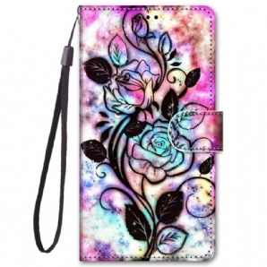 Flip Case Für Samsung Galaxy M52 5G Psychedelisches Pink