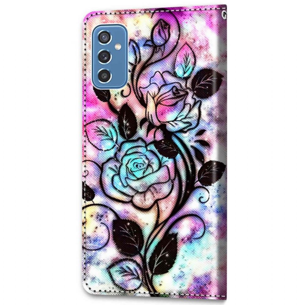 Flip Case Für Samsung Galaxy M52 5G Psychedelisches Pink