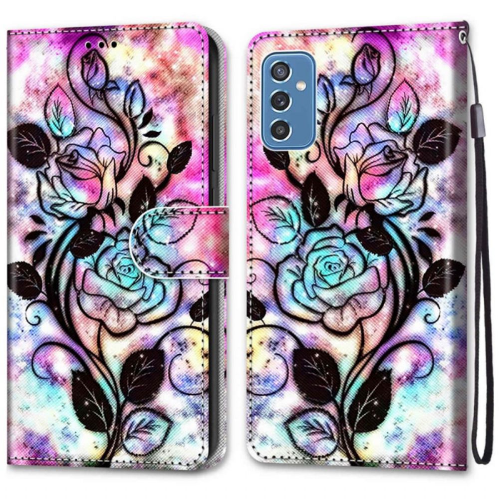 Flip Case Für Samsung Galaxy M52 5G Psychedelisches Pink