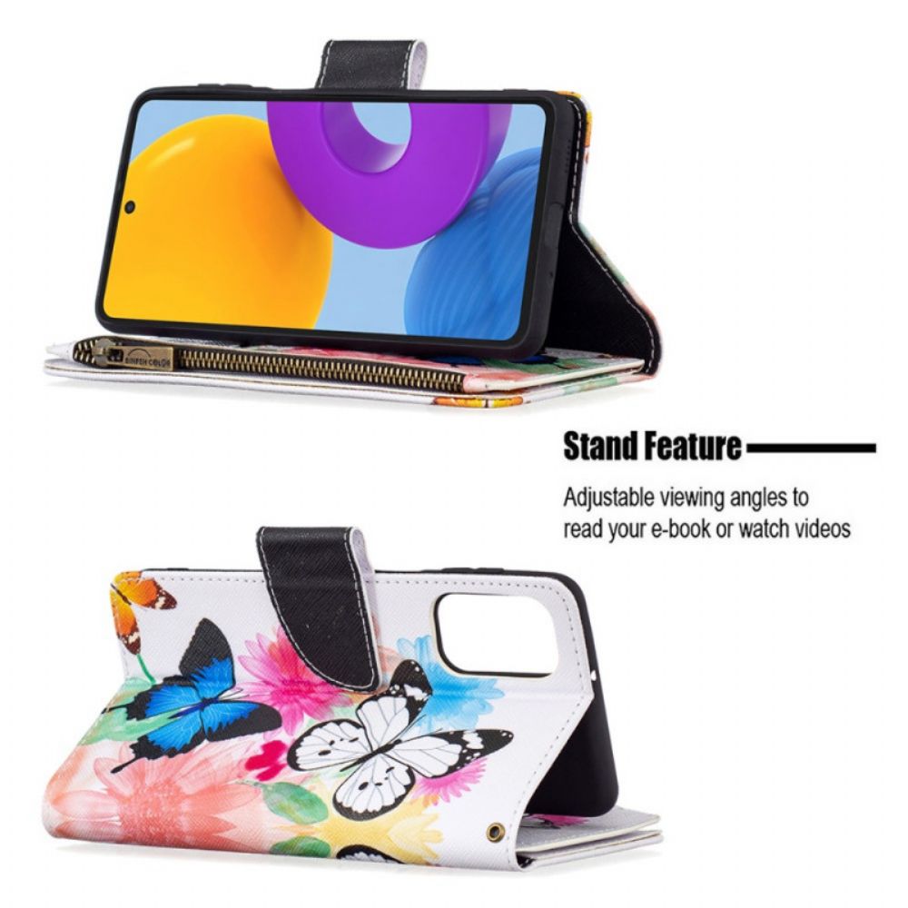 Flip Case Für Samsung Galaxy M52 5G Regenbogenschmetterlinge