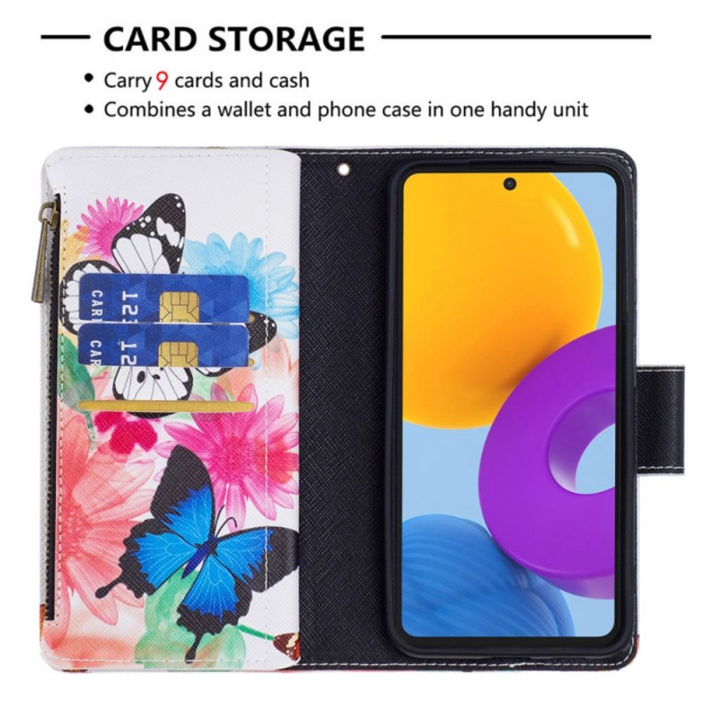 Flip Case Für Samsung Galaxy M52 5G Regenbogenschmetterlinge